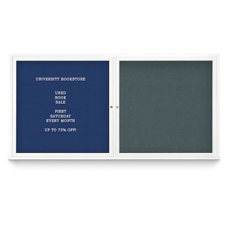 United Visual Products Corkboard, Single Door, Radius Frame, 18x24", Bronze/Surf UV7000-BRONZE-SURF